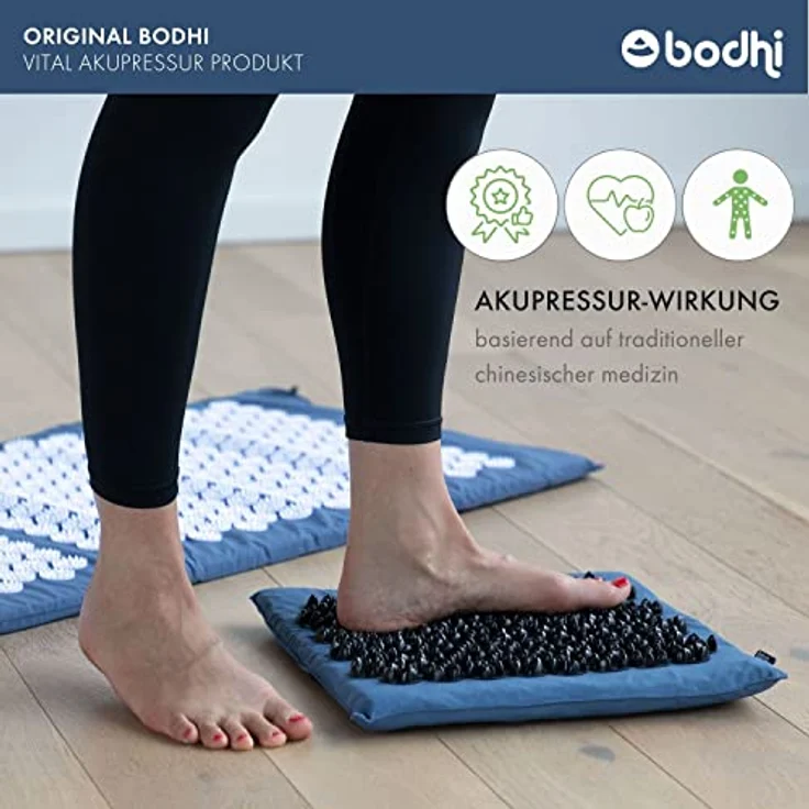 Bodhi Akupressur Fußmatte VITAL SOFT | Nadelkissen | Stimuliert die Fußreflexzonen | Entspannung für die Füße | Wirkt vorbeugend gegen Schmerzen | Fördert die Durchblutung | blau – Bild 3