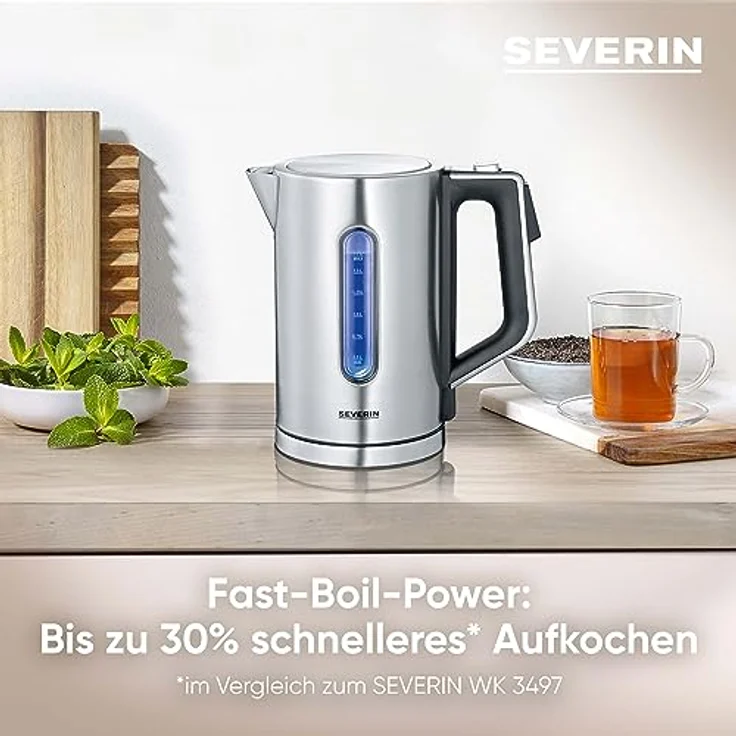 SEVERIN WK 3418 Digitaler Wasserkocher mit Fast-Boil-Power und individueller Temperaturauswahl, 1,7 l XXL-Füllvolumen, 3000 W, 100% BPA-frei – Bild 3