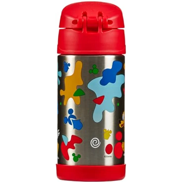 THERMOS kids FUNTAINER Trinkflasche Kinder 350ml, Disney Mickey Maus, Edelstahl, 12h kalt, mit Strohhalm und Tragegriff, BPA-frei, spülmaschinenfest – Bild 2