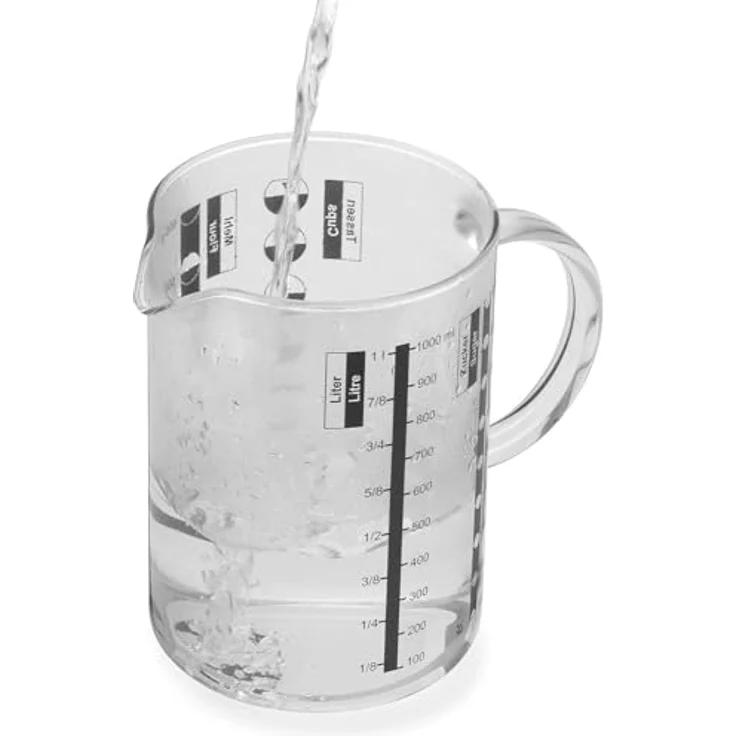 WMF Gourmet Messbecher, 1,0 l, hitzebeständiges Glas, Skalierung für Liter, Milliliter, Tassen und Gramm – Bild 5