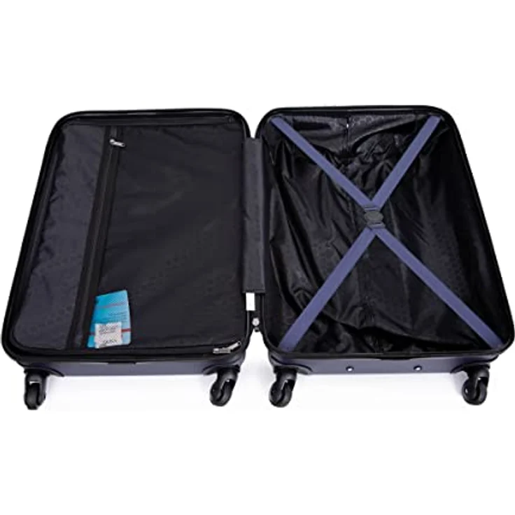 Travelhouse Bali Stabiler Koffer-Set 3tlg. Trolley Koffer Reisekoffer Navy ABS Hartschalen Kofferset Trolley 4 Rollen TSA Kombinationsschloss – Bild 4