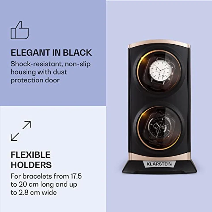 St. Gallen Premium Uhrenbeweger 2 Uhren 4 Geschwindigkeiten Metallic – Bild 6