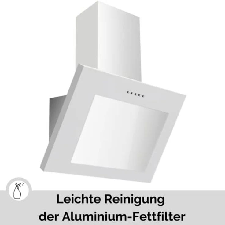 PKM S28-60 BWPY Dunstabzugshaube 60cm Glas weiß Kopffreihaube LED – Bild 5