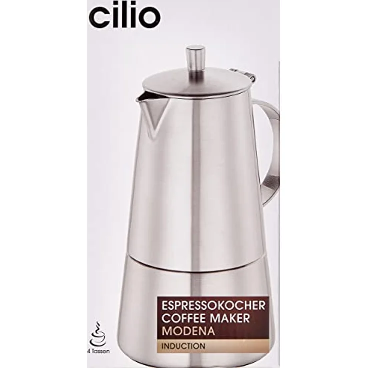 Cilio Espressokocher MODENA 4 Tassen, Induktionstauglich, Edelstahl – Bild 2