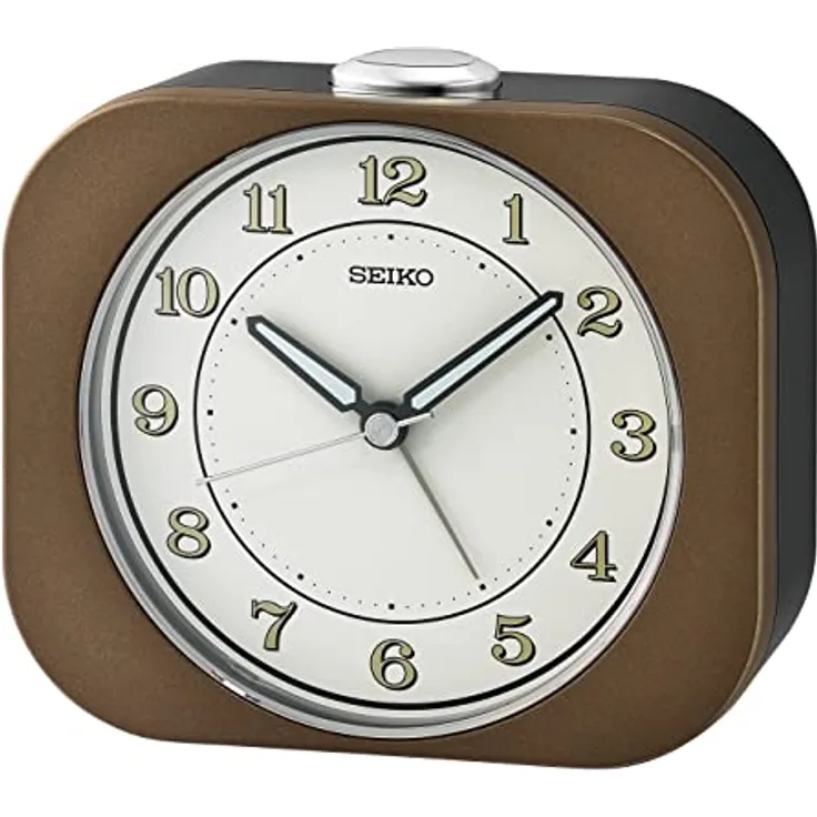 Seiko Clocks Wecker QHE195B, Kunststoff Wecker mit Zifferblattbeleuchtung, Piep-Alarm und Schlummerfunktion, 9,9 x 11,3 x 4,6 cm