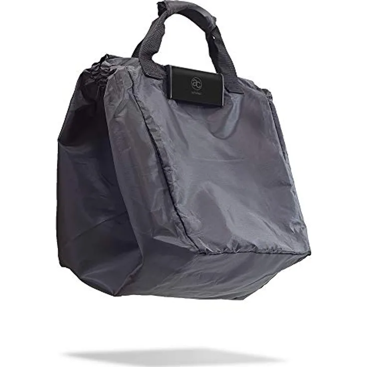 achilles Einkaufswagentasche faltbar, Einkaufstasche zum Einhängen, Shopper, Schwarz, 54 cm x 35 cm x 39 cm