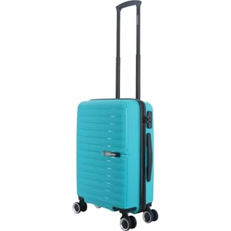 SAXOLINE Reisekoffer Fiesta, Kabinengröße 55x36x20,5 cm, 41 l Volumen, 2,7 kg, türkis, robuste Hülle mit 360° Schwenkrädern und Teleskopgriff – Bild 2