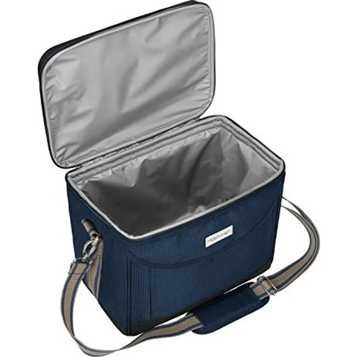 Anndora Kühltasche 22 Liter, dicht schließender Deckel mit Zweiwege-Reißverschluss, Blau Hahnentritt – Bild 7