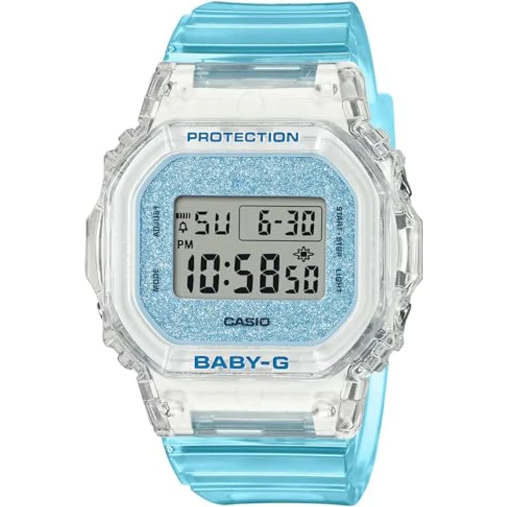 Casio BGD-565GC-2ER, Digitale Armbanduhr mit transparentem Gehäuse, blaues Zifferblatt, Stoppuhr, Countdown und Alarm, wasserdicht bis 10 bar – Bild 1