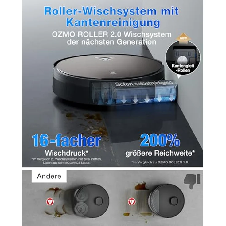 ECOVACS X11 OMNICYCLONE, Saugroboter mit Wischfunktion, 19.500 Pa Saugleistung, ultraschnelles Akkuladen, TruePass Klettersystem, Auto-Entleerung mit PureCyclone 2.0 – Bild 4