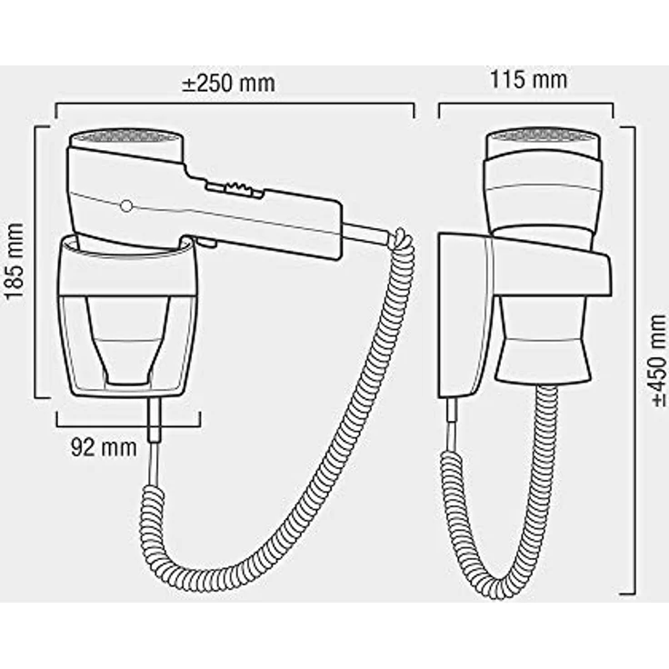 Valera 55420049 ACTION SUPER PLUS - Haartrockner - Föhn mit Wandhalterung, 1600 Watt, weiß – Bild 2