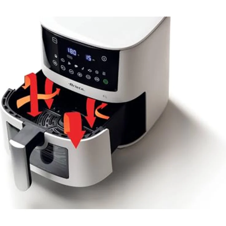 Ariete 4633 4L Heißluftfritteuse, 1400 W, 4L Fassungsvermögen, 9 Programme, Shake- und Grillfunktion, Temperatur bis 200°C, Weiß – Bild 3