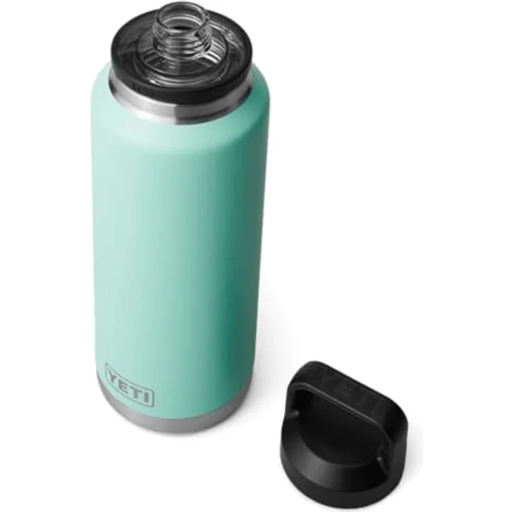 YETI Rambler Flasche mit Chug-Verschluss, doppelwandige Vakuumisolierung, 46 oz (1,3 L), Seafoam, 100 % auslaufsicher, spülmaschinenfest