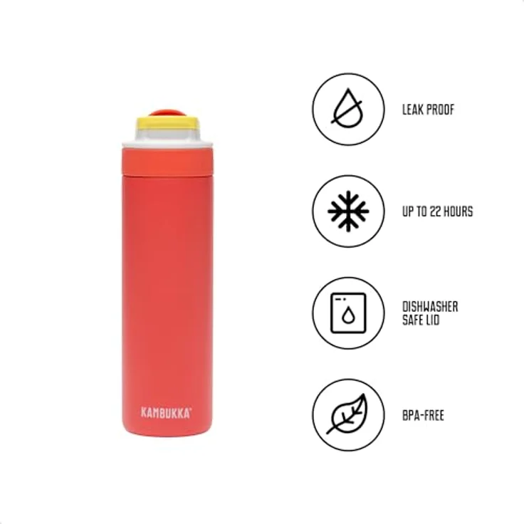 Kambukka Lagoon, 600ml Kunststoff-Wasserflasche mit auslaufsicherem Strohhalm, schmutz- und geruchsresistent, spülmaschinenfest - Neonfantasie – Bild 4