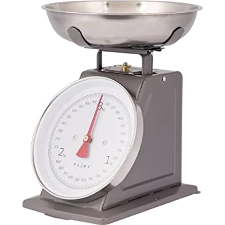 Plint Retro Küchenwaage, analoge Metallwaage mit 5 kg Wiegebereich und Tare-Funktion – Bild 2