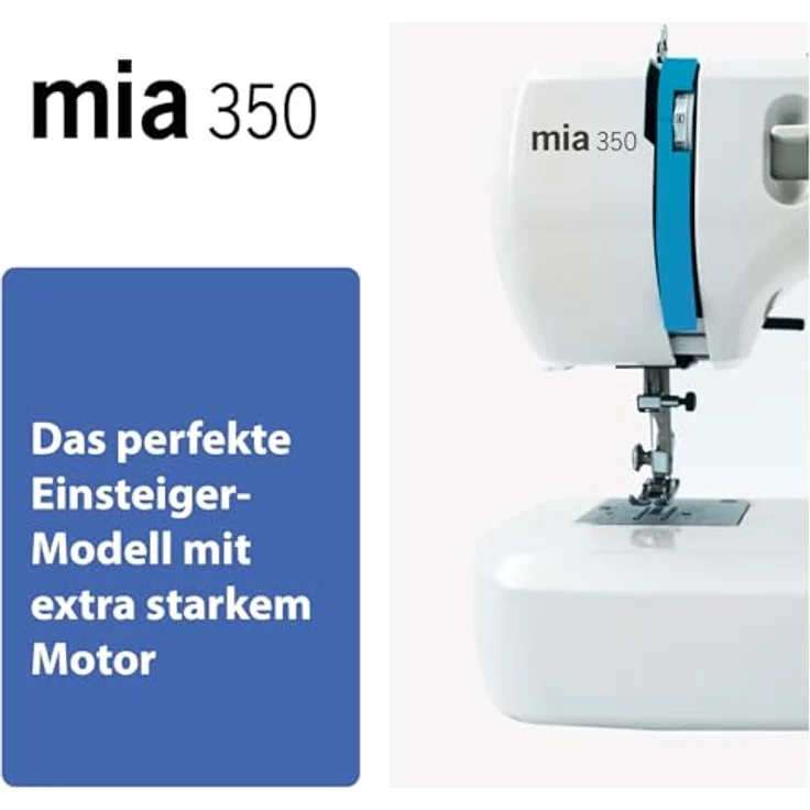 GLAESERhome Nähmaschine mia350 himmelblau | Anfänger Nähmaschine – Bild 3