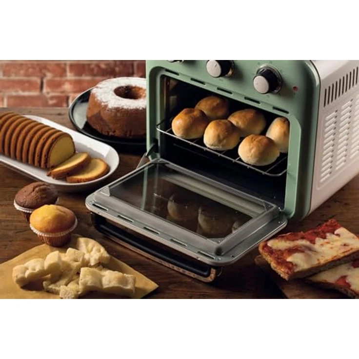 Ariete 4632 Vintage Heißluftfritteuse und Backofen, 1400 W, 2in1, 16 l Fassungsvermögen, inklusive Zubehör, 60-Minuten-Timer, Doppelglas, Grün – Bild 5