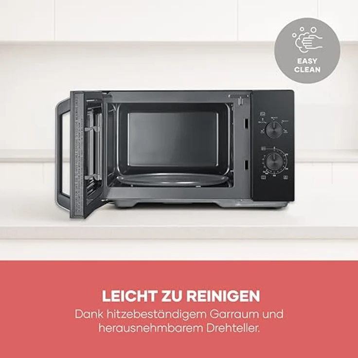 Severin MW7796, Mikrowelle mit 28 Litern XXL-Innenraum, 5 Leistungsstufen und automatischer Abschaltung, Schwarz – Bild 9