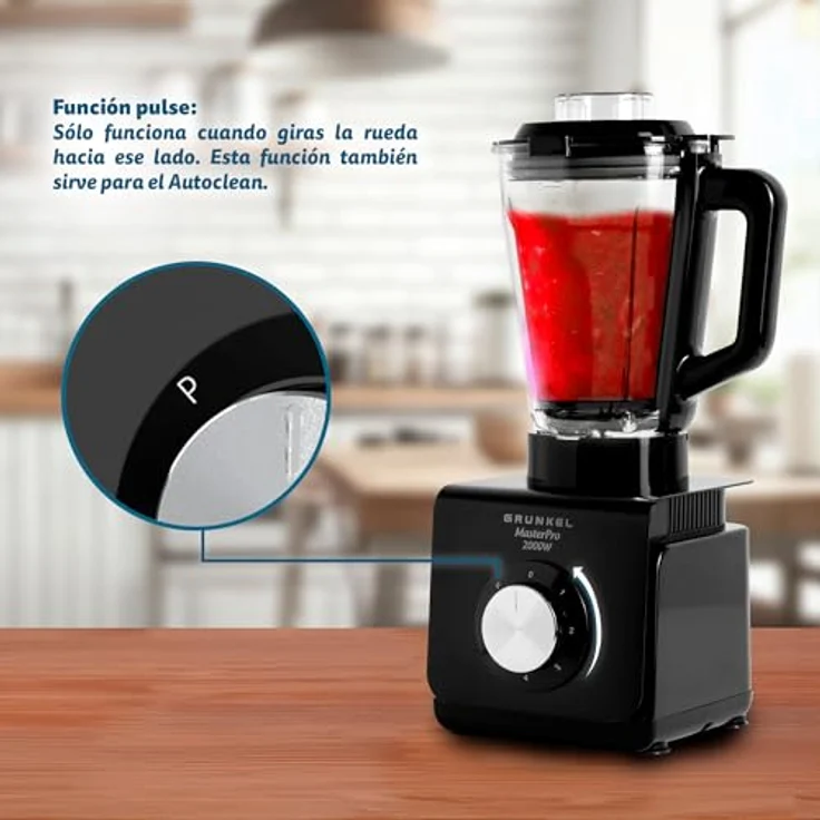 Grunkel BAT-2000 MASTERPRO, Großer Familien-Standmixer mit 2000 W Leistung, 1,5 L Glasbecher, 5 Geschwindigkeitsstufen und Turbo-Funktion – Bild 5