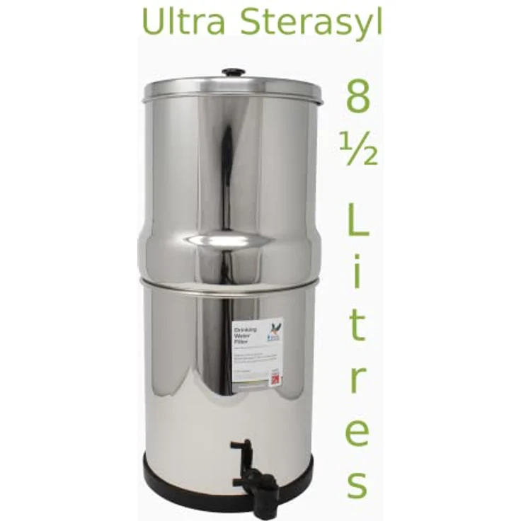 British Berkefeld W9361151 Edelstahl Trinkwasser Schwerkraft Filtergehäuse mit 2 x Keramik ATC Super Sterasyl Wasserfilter Kartusche Kerzen 17.8 cm, silber - Wasserfilter für sauberes und gesundes Trinkwasser – Bild 2