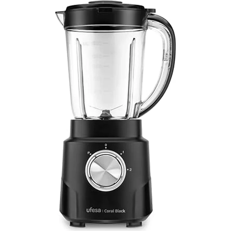 Ufesa Coral Black Standmixer, 600W mit 1,5L Glasbehälter, 4 Edelstahlklingen, 2 Geschwindigkeiten + TURBO – Bild 1