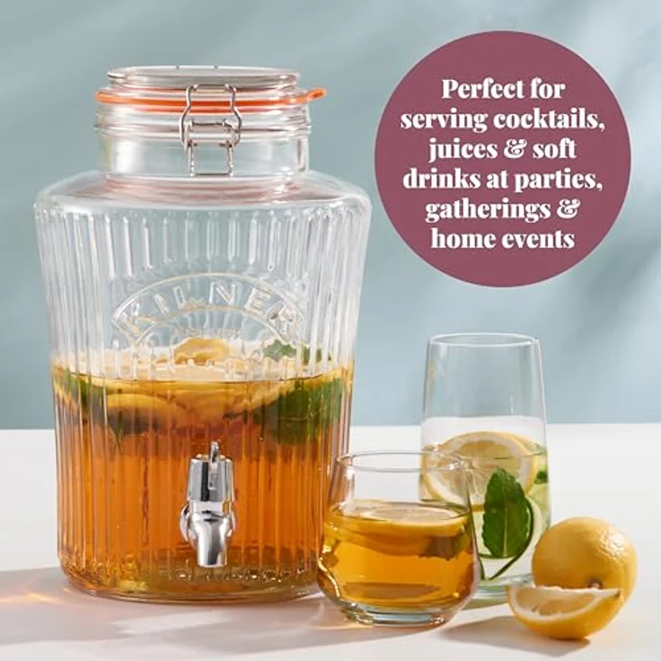 Kilner Vintage Getränke-Spender, durchsichtig, 19 x 25 x 30 cm, 5 Liter – Bild 4