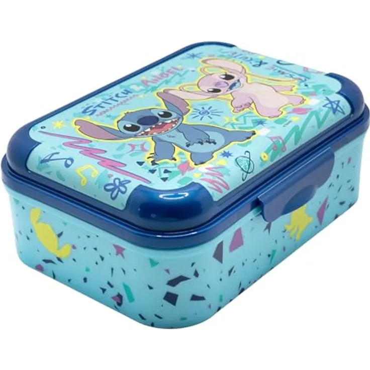 Stor Stitch Stilvolle Lunchbox aus Kunststoff für Kinder, BPA-frei, farbenfrohe Designs