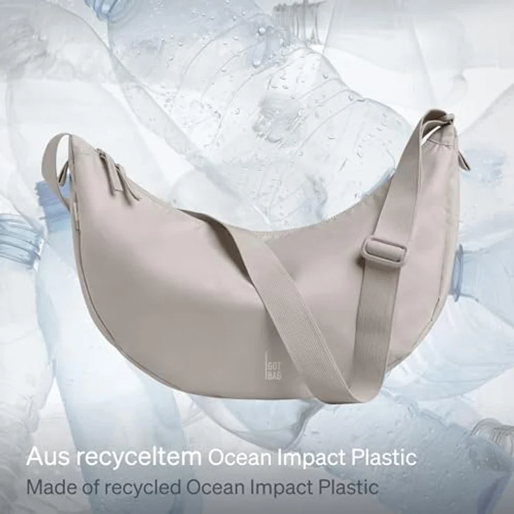GOT BAG Moon Bag Large, Umhängetasche aus wasserabweisendem rPET-Material, Braun, verstellbarer Schultergurt, 30 x 40 cm – Bild 2
