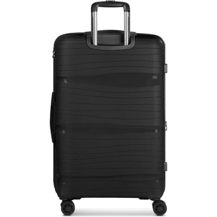 D&N Koffer Travel Line 4300-Plus 4 Rollen Trolley L 76 cm mit Dehnfalte Schwarz (96 l, XL) – Bild 3
