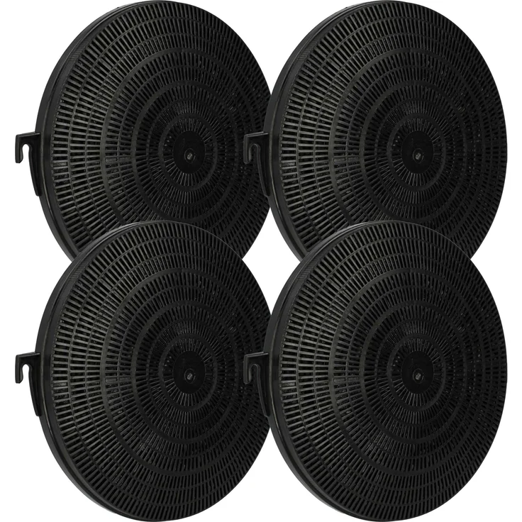 vhbw 4x Aktivkohlefilter kompatibel mit Electrolux EX67X 94264014500 Dunstabzugshaube - 21 cm, effektiver Geruchsneutralisierer