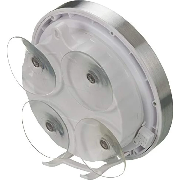 Bresser 8020116 Wanduhr Mytime Thermo-/Hygro Funk Baduhr mit Thermometer und Hygrometer inklusive 4 Starker Saugnäpfe zum Aufhängen oder Aufstellen, Grau , 17cm – Bild 4