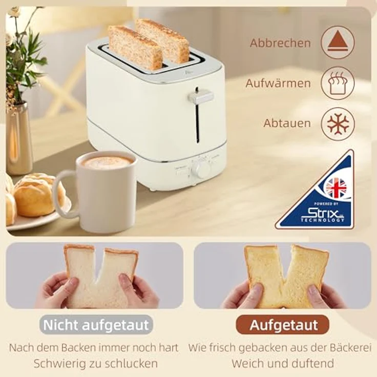 HOMCOM Kocher-Toaster-Set, Wasserkocher 1,7L mit Trockenkochschutz und Toaster mit 6 Bräunungsstufen, beige – Bild 4