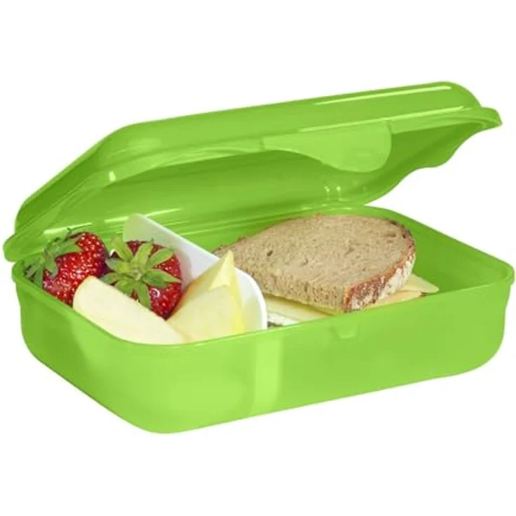 Step by Step Lunchbox Ninja Kimo, Grün, mit Trennwand und Klickverschluss, spülmaschinenfest, BPA-frei, für Schule und Kindergarten, 0,9l – Bild 2