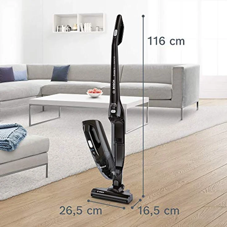 Bosch Electromenager BBHF220 Staubsauger Besen 2 in 1, Schwarz – Bild 3
