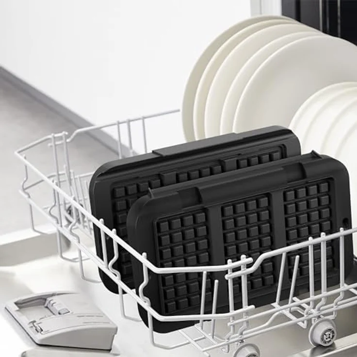 Tefal XA7348 Waffelplatten für OptiGrill 4in1 und 2in1 XL | Zubereitung von belgischen Waffeln | Aluminiumdruckguss | Antihaftbeschichtung | spülmaschinenfest | Schwarz – Bild 5