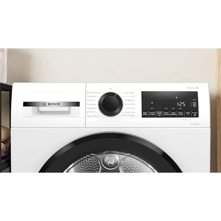 Bosch WQG243D41 Serie 6, Wärmepumpentrockner 9 kg mit Extra Kurz Trockenprogramm, Auto Dry, Halbe Beladung Option, Easy Clean Filter, Sensitive-Drying-System, Trommelreversierung, Innenbeleuchtung, Weiß – Bild 5
