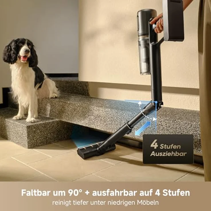 dreame V20 Pro-A Kabelloser Staubsauger, 210 AW Saugkraft, 90 Min. Laufzeit, 99,99% Filtration, entfernet Tierhaare, Kantenreinigung 0 mm, TangleCut-Duo-Schaber – Bild 4