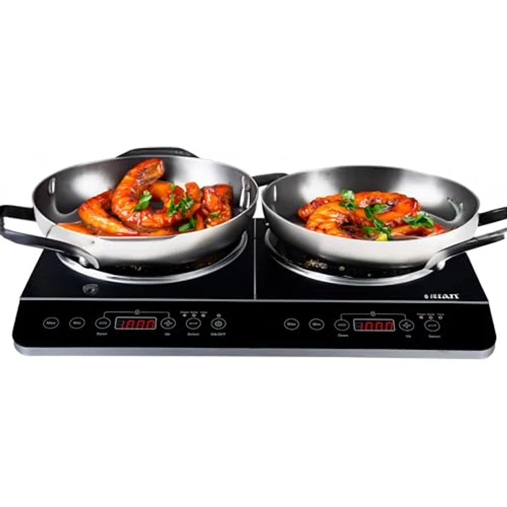 Zilan Doppel-Induktionskochplatte ZLN-8088, Kristallglas, 2 Kochfelder, 10 Temperaturstufen, 200-2000 Watt, Timer, Überhitzungsschutz, Touch-Bedienfeld, Digitalanzeige – Bild 2