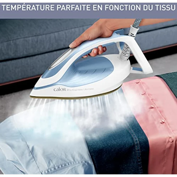 Calor Pro Express Ultimate Dampfbügelstation, Druck 7,6 bar, Dampf 155 g/min, Pressing 580 g/min, Technologie ohne Einstellungen, Leistung, Vertikales, Aqua Metal/Weiß – Bild 4