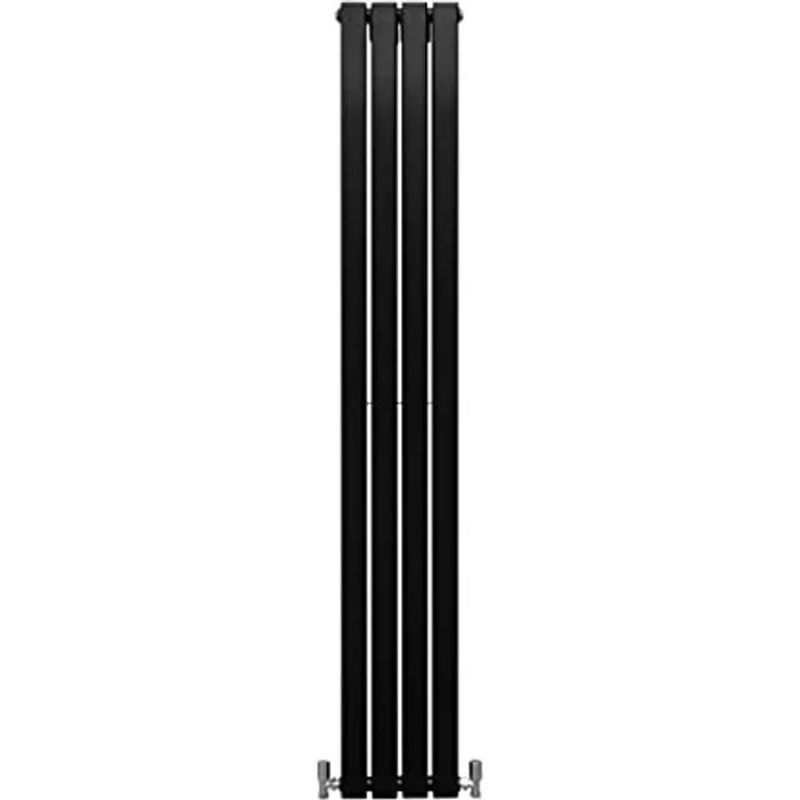 Monster Shop Paneelheizkörper Flachheizkörper Design Heizkörper Heizung 180cm x 28cm Matte Schwarz Vertikal Doppellagig Wandheizkörper Küche Wohnzimmer Badezimmer mit 15 Jahre Garantie