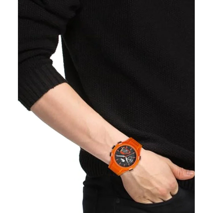 Lacoste Herren Armbanduhr LC33 mit Silikonarmband, duales Uhrwerk, 45 mm Gehäuse - Orange – Bild 5