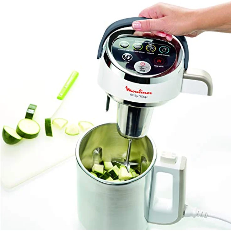 Moulinex Easy Soup LM841B10 Standmixer, 1000W, 5 Programme, 1,2L, Edelstahl, weiß – Bild 4