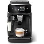 Philips 2300 Series Kaffeevollautomat - 4 Getränke, Modernes Farb-Touchscreen-Display, LatteGo-Milchsystem, SilentBrew, 100% Keramikmahlwerk, AquaClean Filter. Mattschwarz