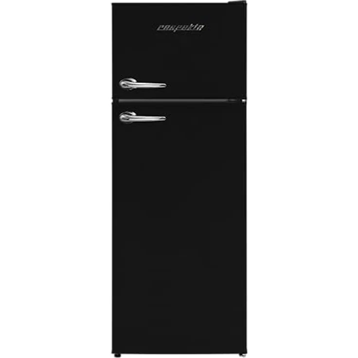 Respekta Kühlschrank freistehend Retro 171 Liter mit 4* Gefrierfach, 144 cm hoch, schwarz