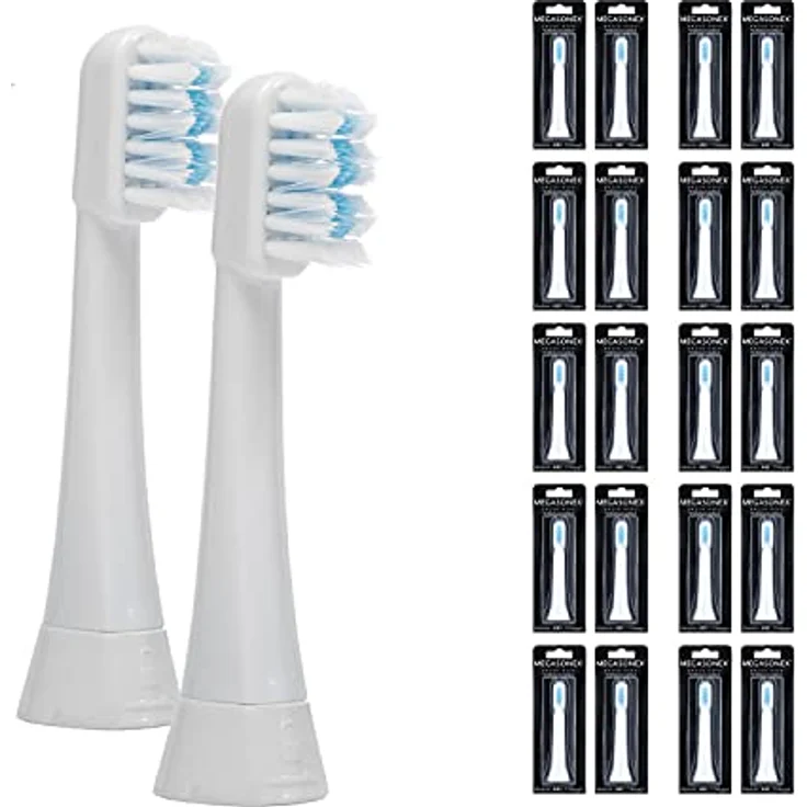 MEGASONEX 20x Bürstenköpfe zick zack, medium, ultrafeine Dupont Tynex Fasern, präziser Zugang zu schwer erreichbaren Stellen – Bild 1
