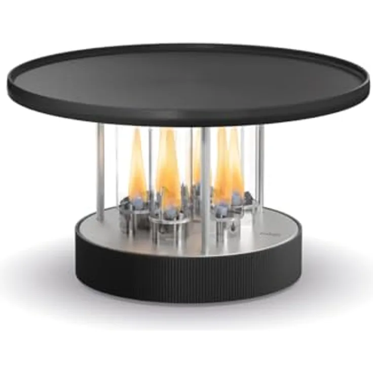 höfats CIRCLE 35 Tischgrill, Indoor & Outdoor Bioethanol Planchagrill mit flexibler Temperaturkontrolle und emaillierter Gusseisen-Grillplatte