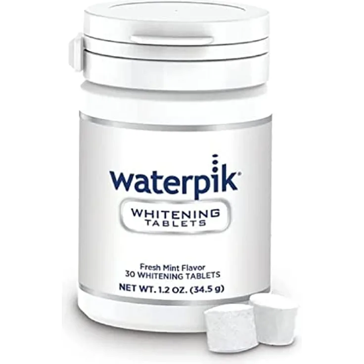Waterpik Whitening Munddusche Nachfülltabletten, Zahnweißtabletten zur Verwendung mit Waterpik Whitening Munddusche, Minzgeschmack, Packung mit 30 Tabletten (WT-30EU)