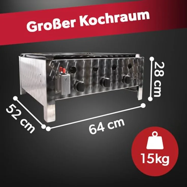 siwitec Tischgrill Gastrobräter 3-flammig, vielseitiger Elektrogrill für Gastro, Imbiss & Catering – Bild 2