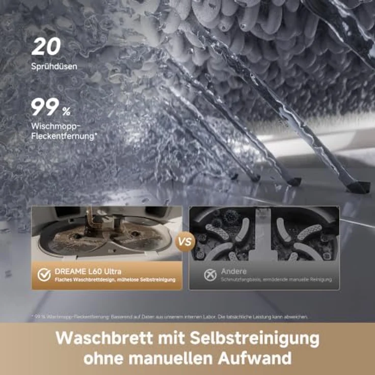Dreame L60 ULTRA, Beutelloser Saugroboter mit Wischfunktion, Weiß, 35.000 Pa, 0,275 l Staubbehälter, 4,5 l Frischwassertank – Bild 9