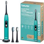 Beurer SC 50 Green Planet Ocean Breeze, Schallzahnbürste mit 5 Reinigungsprogrammen, integriertem Andrucksensor und LCD-Display, umweltfreundliches Design